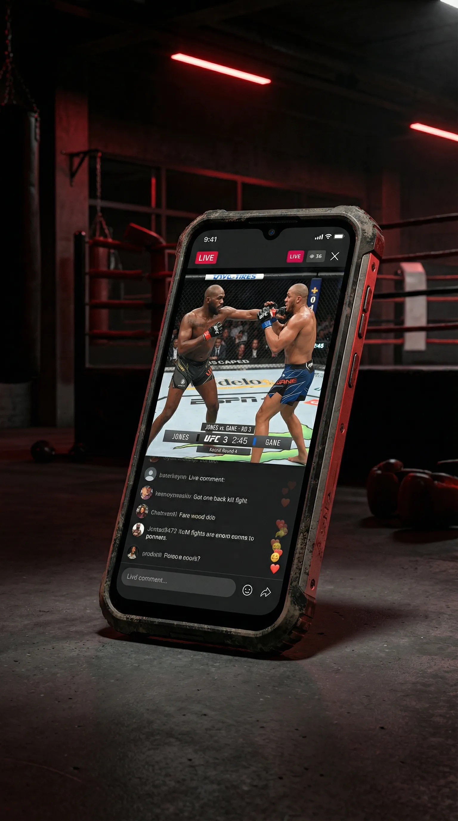 正火体育app 移动端APP格斗直播界面
